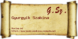 Gyurgyik Szabina névjegykártya